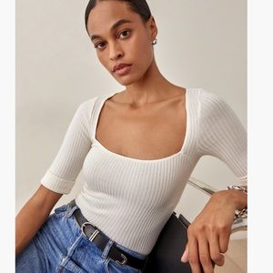 NWT Reformation Leanne Knit Top
